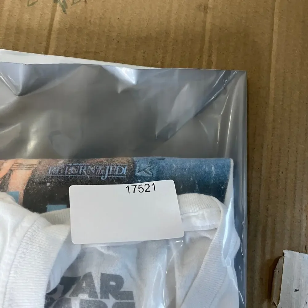 Star Wars T-Shirt Mens‎ M White Return Jedi Japanese Poster Graphic Movie Tee